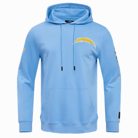 NFL LOS ANGELES CHARGERS CLASSIC MEN'S CHENILLE DOUBLE KNIT PULLOVER HOODIE (UNIVERSITY BLUE)