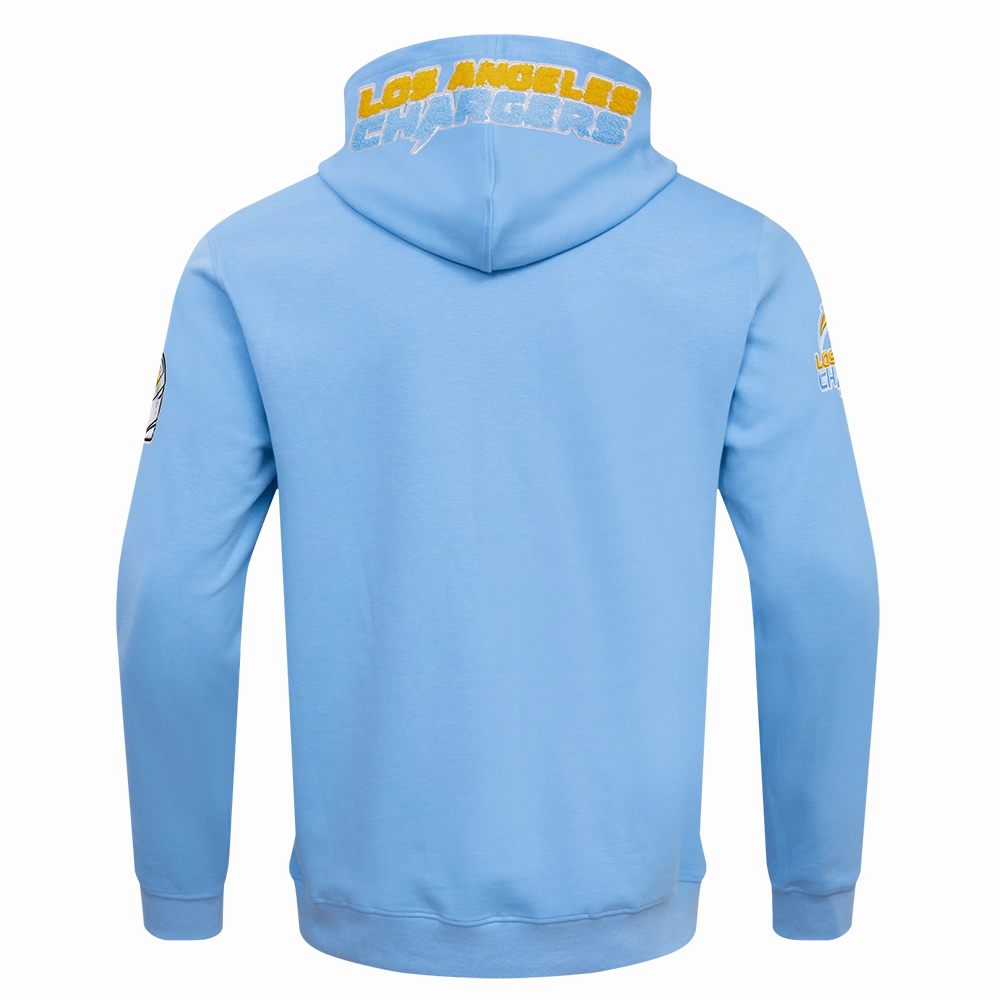 NFL LOS ANGELES CHARGERS CLASSIC MEN'S CHENILLE DOUBLE KNIT PULLOVER HOODIE (UNIVERSITY BLUE)