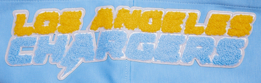 NFL LOS ANGELES CHARGERS CLASSIC MEN'S CHENILLE DOUBLE KNIT PULLOVER HOODIE (UNIVERSITY BLUE)