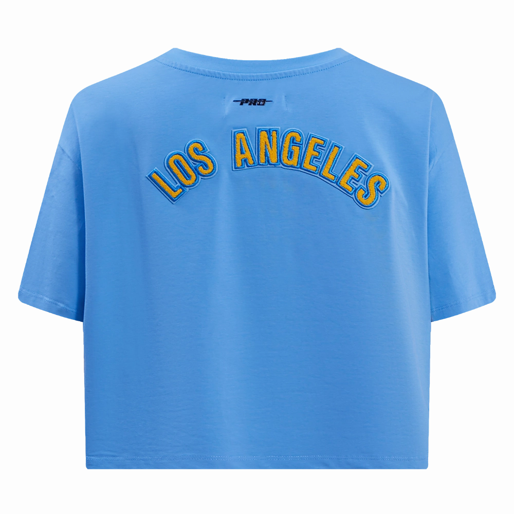 NFL LOS ANGELES CHARGERS CLASSIC WOMEN'S SINGLE JERSEY BOXY TEE (UNIVERSITY BLUE)