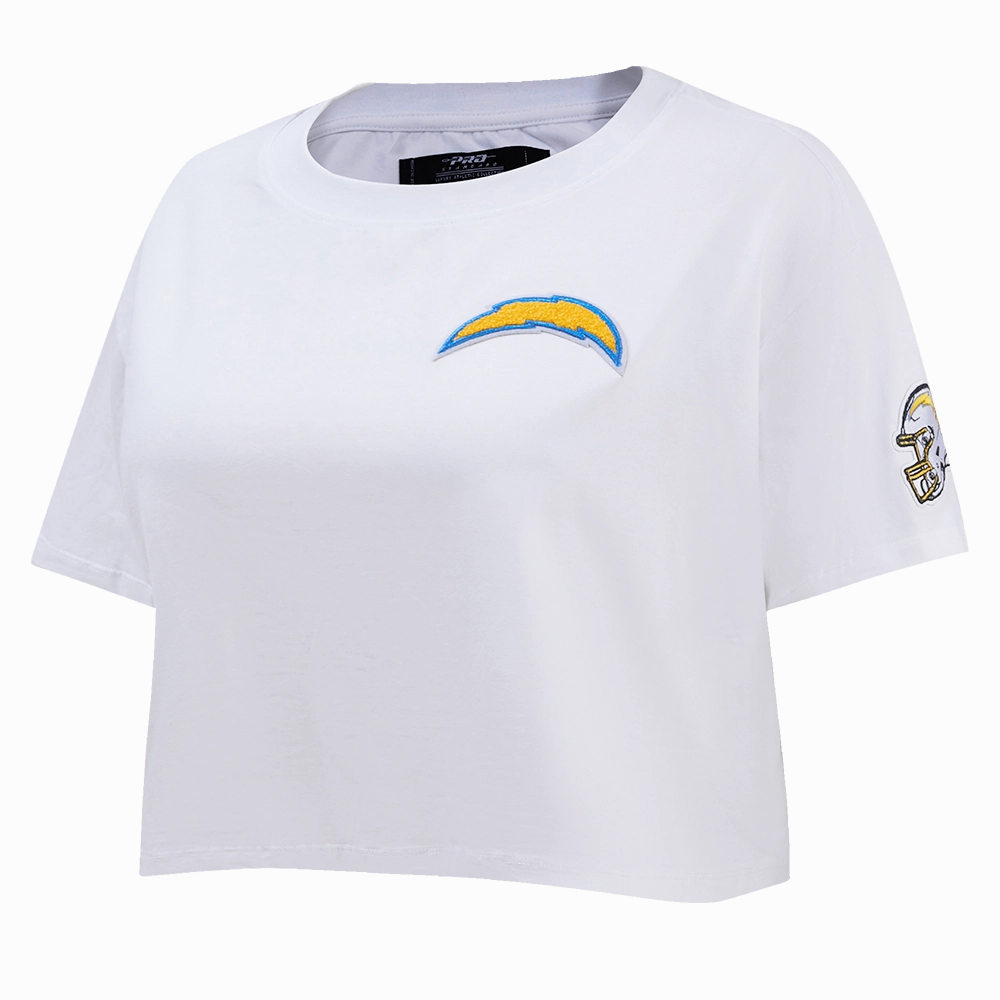 NFL LOS ANGELES CHARGERS CLASSIC WOMEN'S SINGLE JERSEY BOXY TEE (WHITE)
