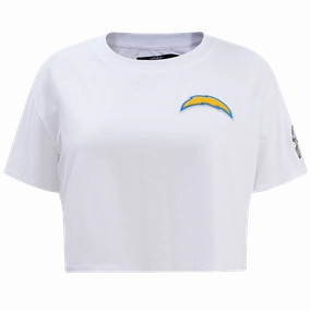 NFL LOS ANGELES CHARGERS CLASSIC WOMEN'S SINGLE JERSEY BOXY TEE (WHITE)