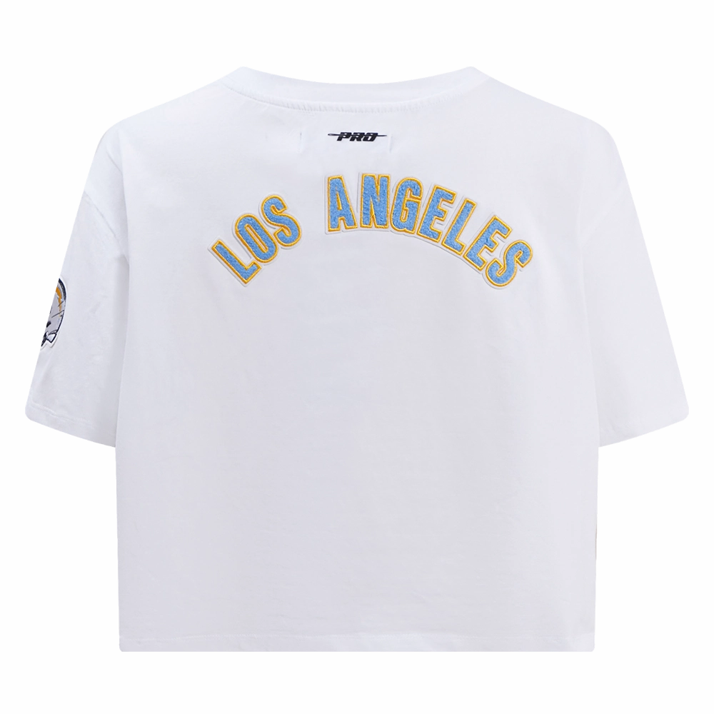 NFL LOS ANGELES CHARGERS CLASSIC WOMEN'S SINGLE JERSEY BOXY TEE (WHITE)
