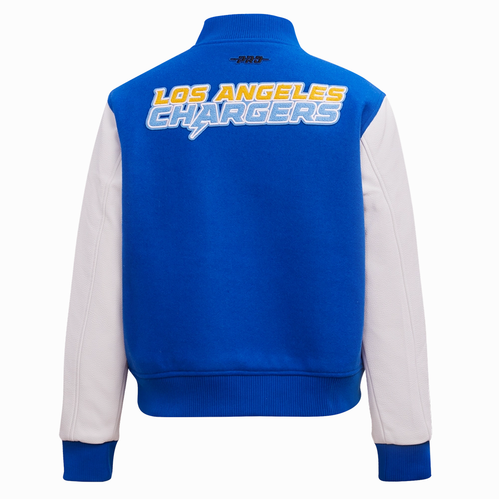 NFL LOS ANGELES CHARGERS CLASSIC WOMEN'S WOOL VARSITY JACKET (ROYAL BLUE/WHITE)