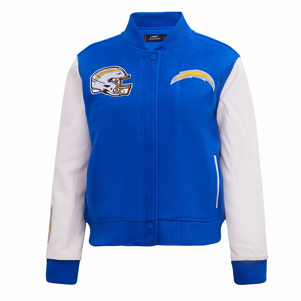 NFL LOS ANGELES CHARGERS CLASSIC WOMEN'S WOOL VARSITY JACKET (ROYAL BLUE/WHITE)