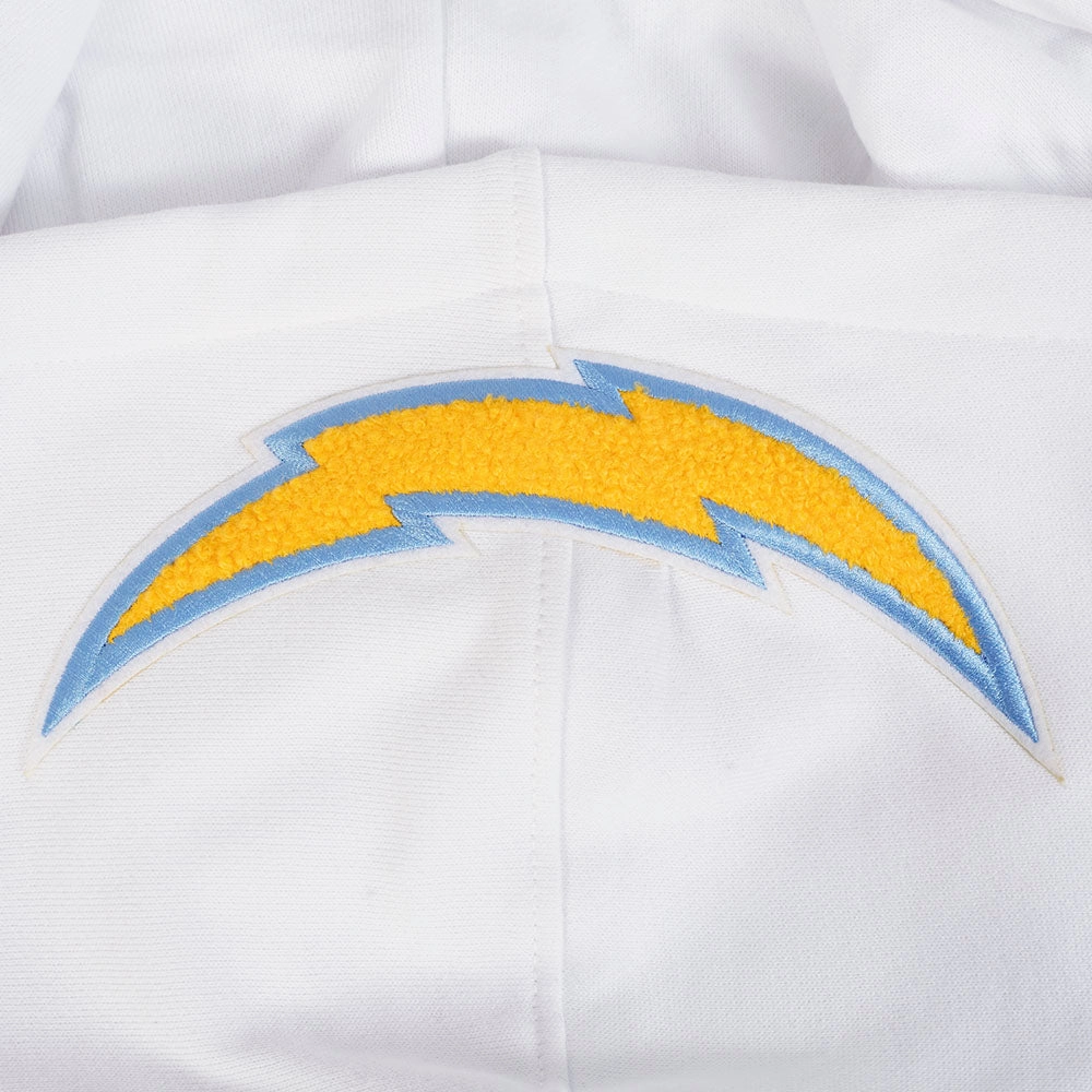 NFL LOS ANGELES CHARGERS MASHUP MEN'S RIB PO HOODIE (WHITE/UNIVERSITY BLUE)