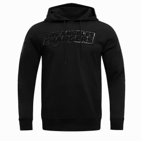NFL LOS ANGELES CHARGERS TRIPLE BLACK MEN'S DOUBLE KNIT PULLOVER HOODIE (TRIPLE BLACK MEN'S)