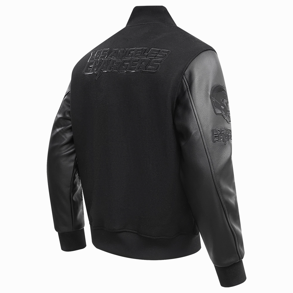 NFL LOS ANGELES CHARGERS TRIPLE BLACK MEN'S WOOL VARSITY JACKET (TRIPLE BLACK MEN'S)