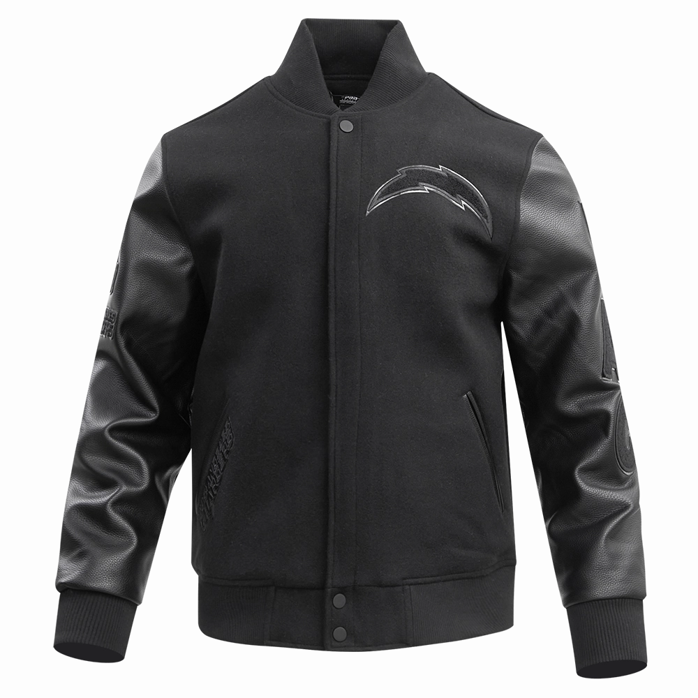 NFL LOS ANGELES CHARGERS TRIPLE BLACK MEN'S WOOL VARSITY JACKET (TRIPLE BLACK MEN'S)