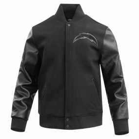 NFL LOS ANGELES CHARGERS TRIPLE BLACK MEN'S WOOL VARSITY JACKET (TRIPLE BLACK MEN'S)