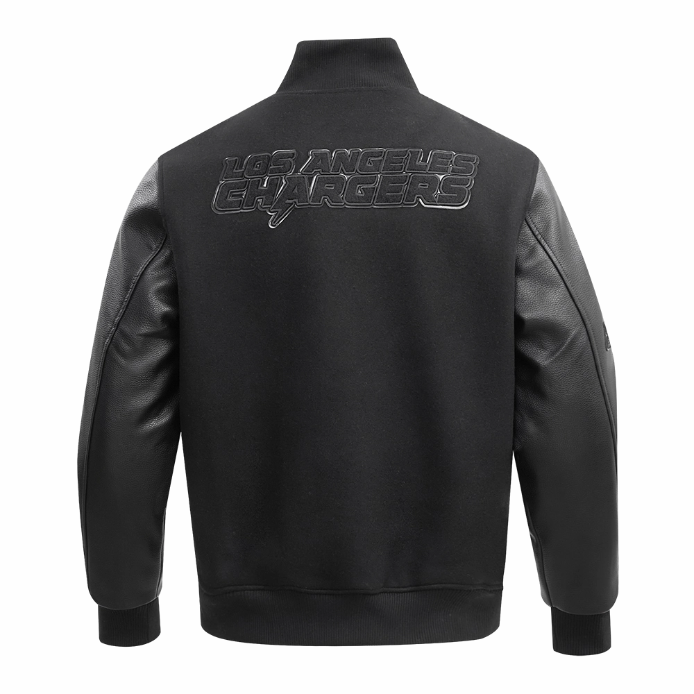 NFL LOS ANGELES CHARGERS TRIPLE BLACK MEN'S WOOL VARSITY JACKET (TRIPLE BLACK MEN'S)