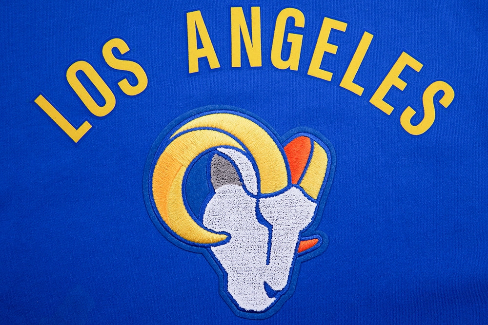 NFL LOS ANGELES RAMS CLASSIC BRISTLE MEN'S PULLOVER HOODIE (ROYAL BLUE)