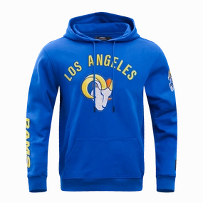 NFL LOS ANGELES RAMS CLASSIC BRISTLE MEN'S PULLOVER HOODIE (ROYAL BLUE)