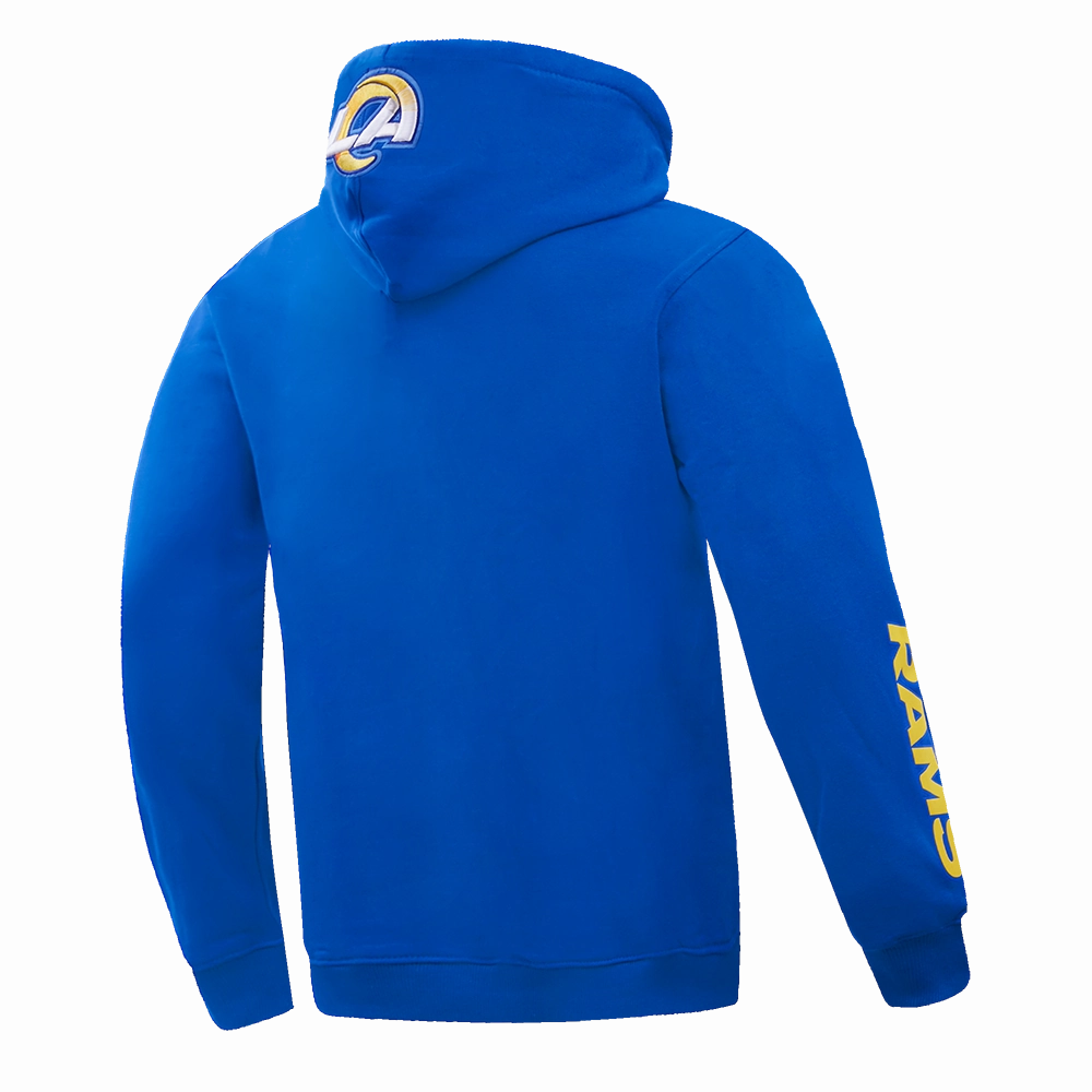 NFL LOS ANGELES RAMS CLASSIC BRISTLE MEN'S PULLOVER HOODIE (ROYAL BLUE)