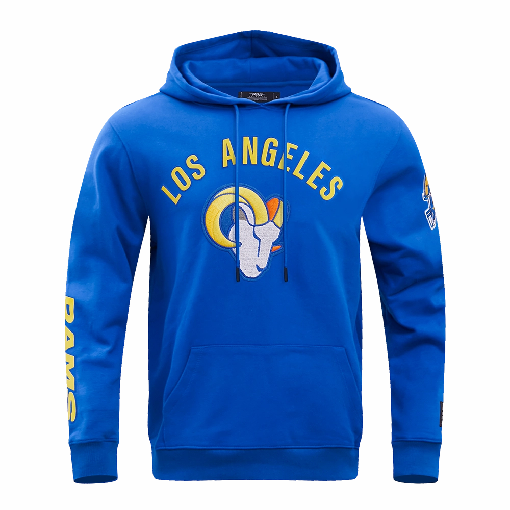NFL LOS ANGELES RAMS CLASSIC BRISTLE MEN'S PULLOVER HOODIE (ROYAL BLUE)