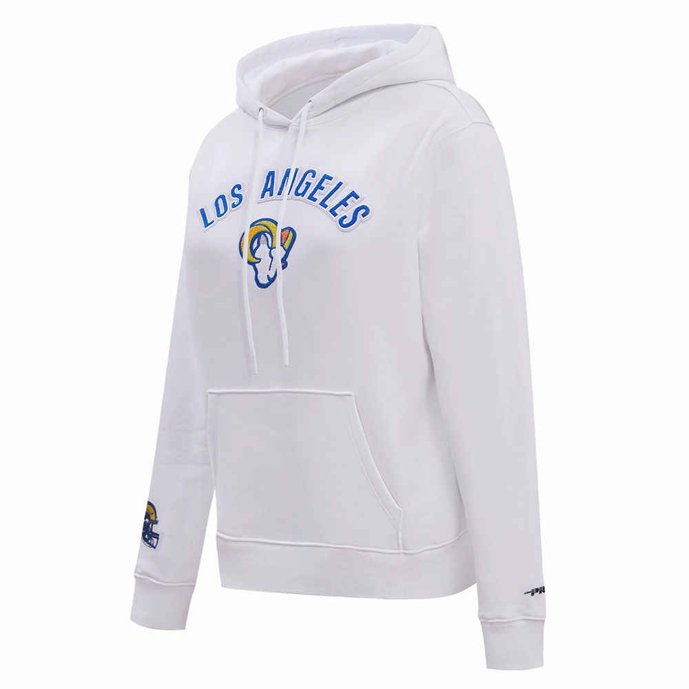 NFL LOS ANGELES RAMS CLASSIC WOMEN'S PULLOVER HOODIE (WHITE)