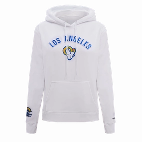 NFL LOS ANGELES RAMS CLASSIC WOMEN'S PULLOVER HOODIE (WHITE)