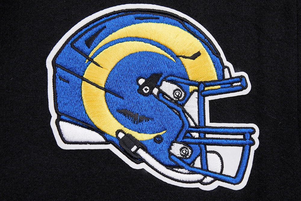 NFL LOS ANGELES RAMS CLASSIC WOOL WOMEN'S VARSITY JACKET (BLACK/WHITE)