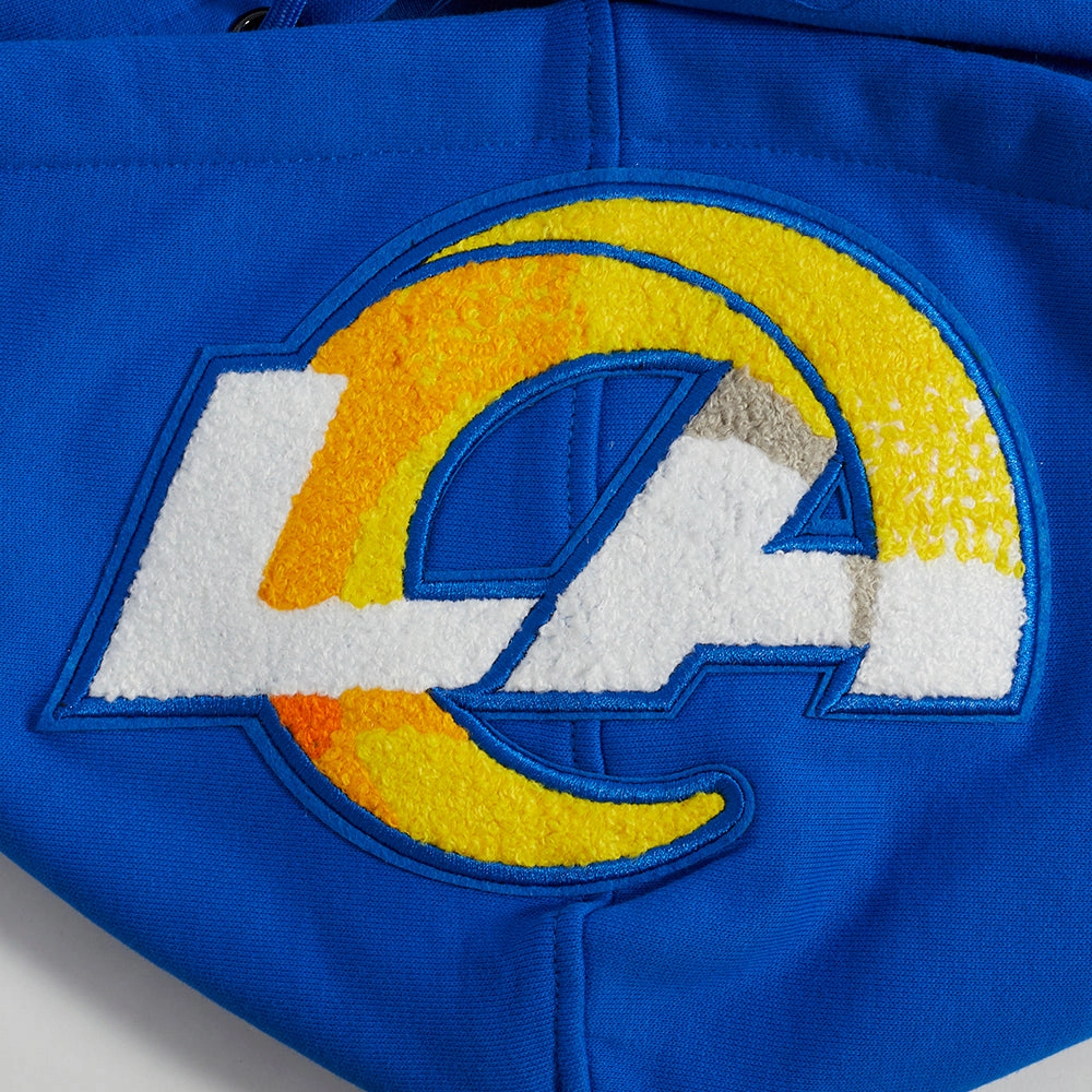 NFL LOS ANGELES RAMS MASHUP MEN'S RIB PULLOVER HOODIE (ROYAL BLUE)