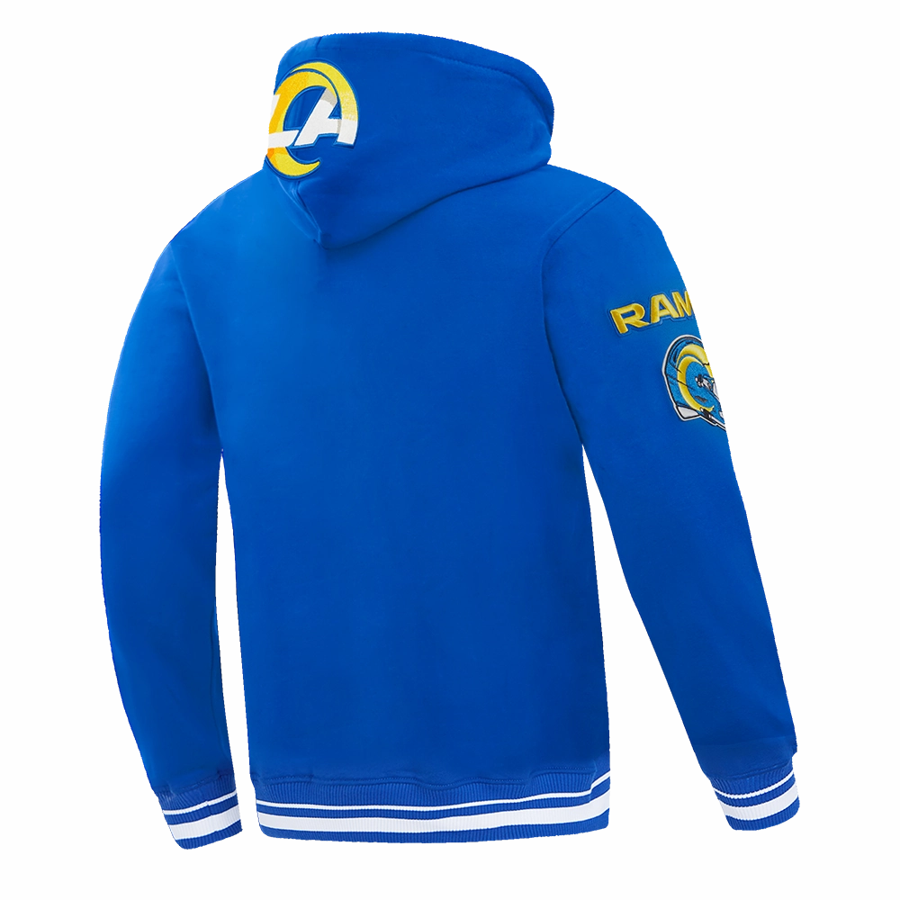 NFL LOS ANGELES RAMS MASHUP MEN'S RIB PULLOVER HOODIE (ROYAL BLUE)