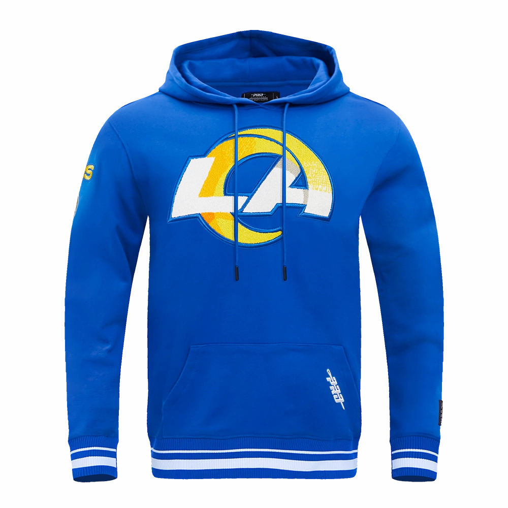 NFL LOS ANGELES RAMS MASHUP MEN'S RIB PULLOVER HOODIE (ROYAL BLUE)