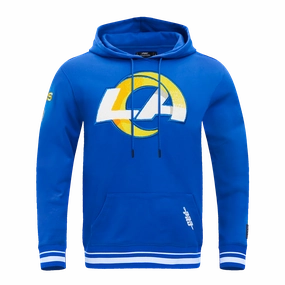 NFL LOS ANGELES RAMS MASHUP MEN'S RIB PULLOVER HOODIE (ROYAL BLUE)