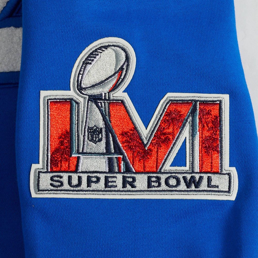 NFL LOS ANGELES RAMS MASHUP MEN'S RIB PULLOVER HOODIE (ROYAL BLUE)