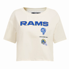 NFL LOS ANGELES RAMS RETRO CLASSIC WOMEN'S BOXY TEE (EGGSHELL)