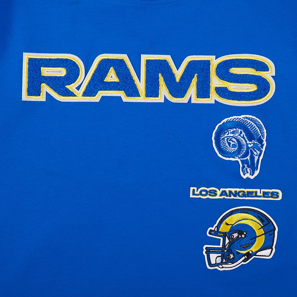 NFL LOS ANGELES RAMS RETRO CLASSIC WOMEN'S BOXY TEE (ROYAL BLUE)