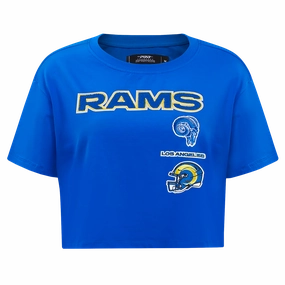 NFL LOS ANGELES RAMS RETRO CLASSIC WOMEN'S BOXY TEE (ROYAL BLUE)