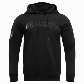NFL LOS ANGELES RAMS TRIPLE BLACK MEN'S PULLOVER HOODIE (TRIPLE BLACK)