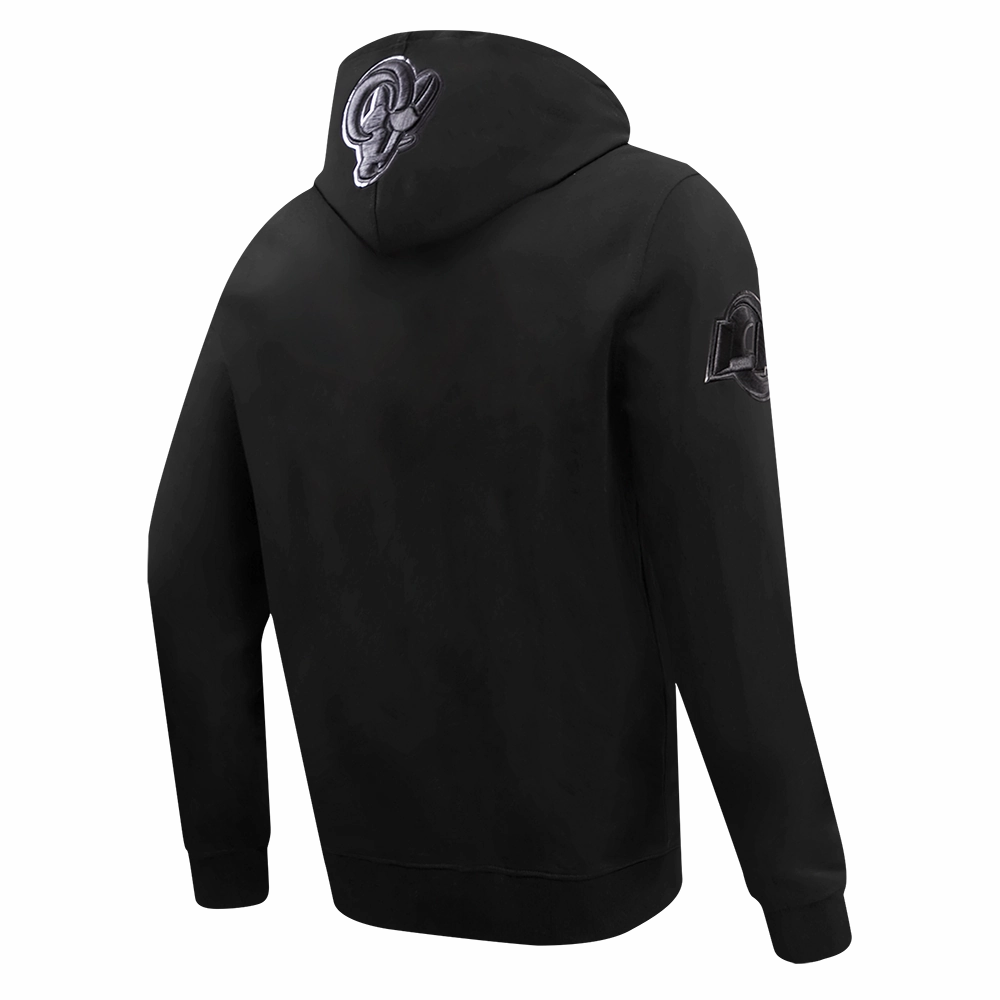 NFL LOS ANGELES RAMS TRIPLE BLACK MEN'S PULLOVER HOODIE (TRIPLE BLACK)