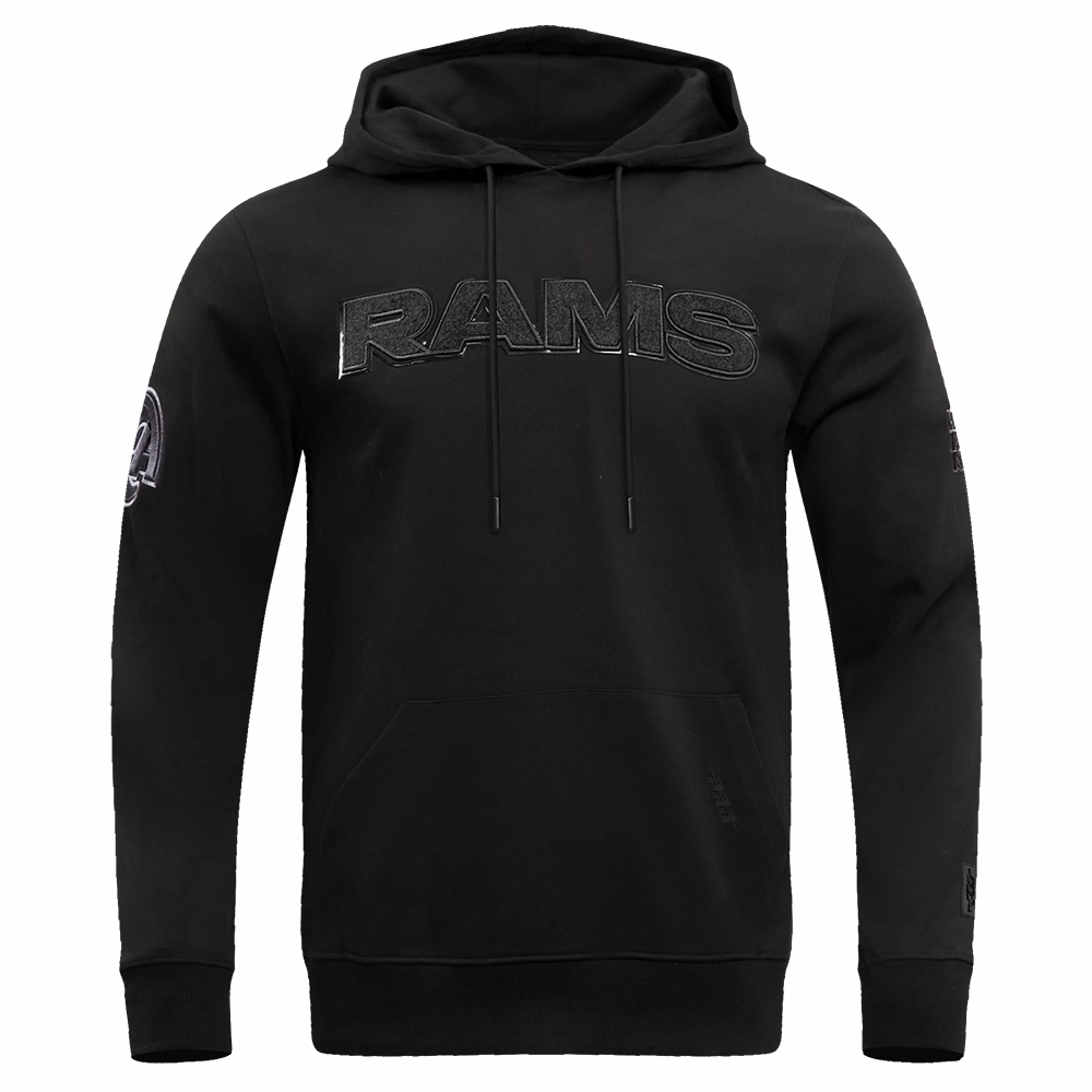 NFL LOS ANGELES RAMS TRIPLE BLACK MEN'S PULLOVER HOODIE (TRIPLE BLACK)