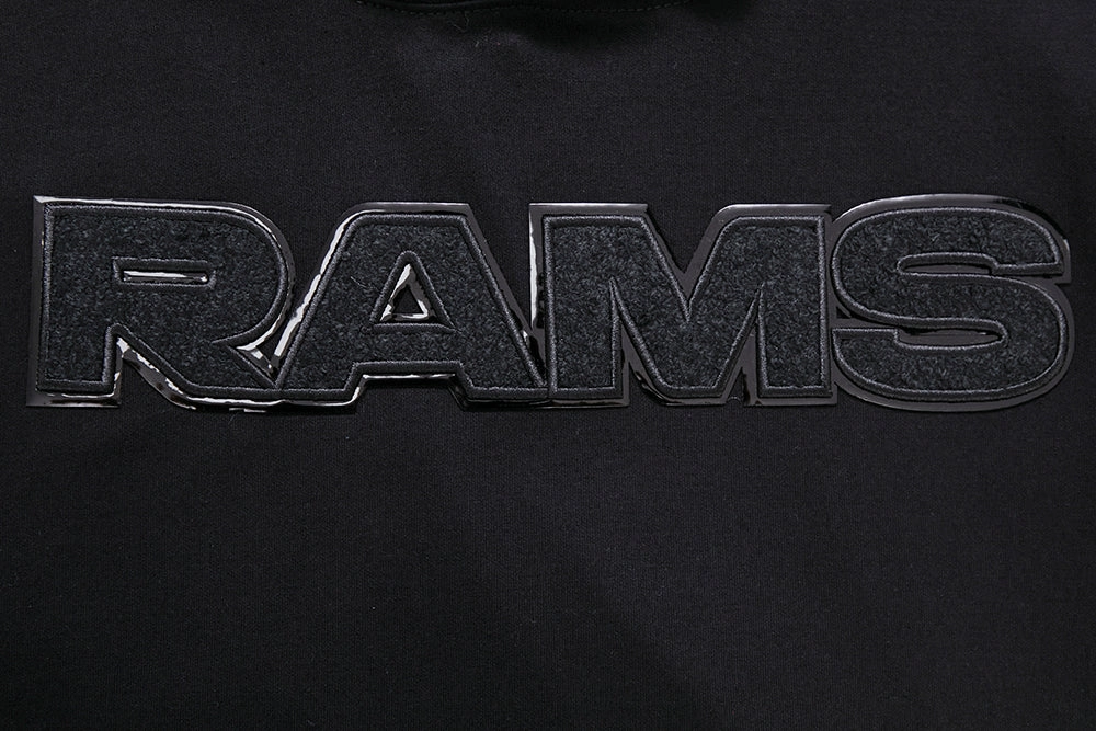 NFL LOS ANGELES RAMS TRIPLE BLACK MEN'S PULLOVER HOODIE (TRIPLE BLACK)