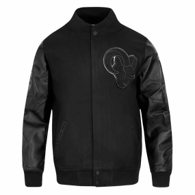 NFL LOS ANGELES RAMS TRIPLE BLACK MEN'S WOOL VARSITY JACKET (TRIPLE BLACK MEN'S)