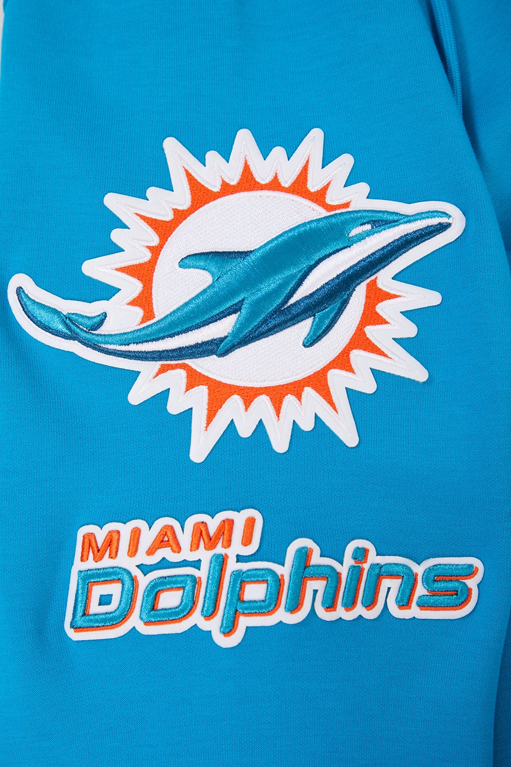 NFL MIAMI DOLPHINS CLASSIC CHENILLE MEN'S PULLOVER HOODIE (TEAL)