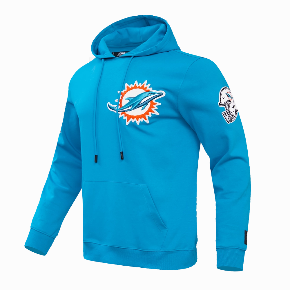 NFL MIAMI DOLPHINS CLASSIC CHENILLE MEN'S PULLOVER HOODIE (TEAL)