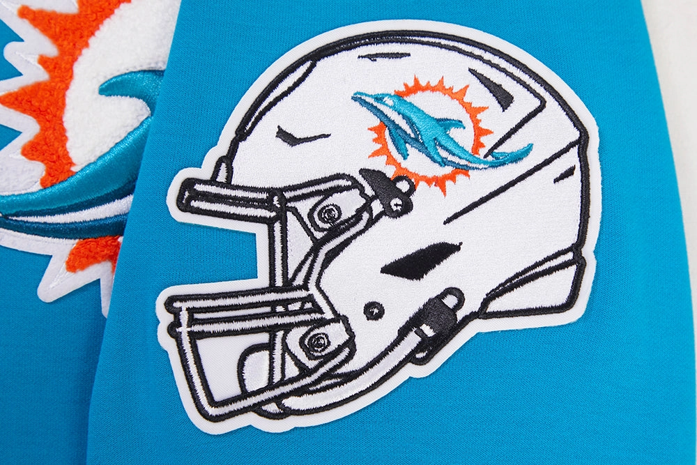 NFL MIAMI DOLPHINS CLASSIC CHENILLE MEN'S PULLOVER HOODIE (TEAL)