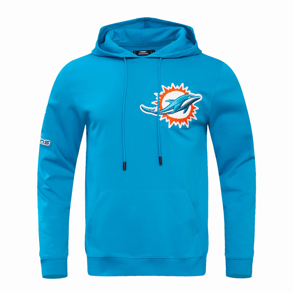 NFL MIAMI DOLPHINS CLASSIC CHENILLE MEN'S PULLOVER HOODIE (TEAL)