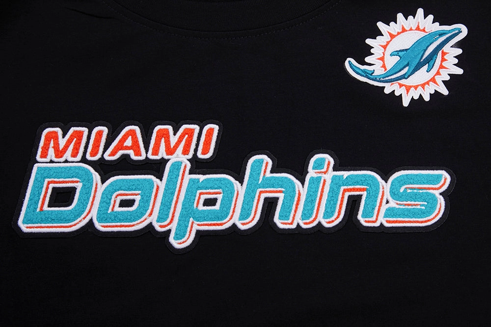 NFL MIAMI DOLPHINS CLASSIC SHORT SLEEVE WOMEN'S SLIM FIT TEE (BLACK)