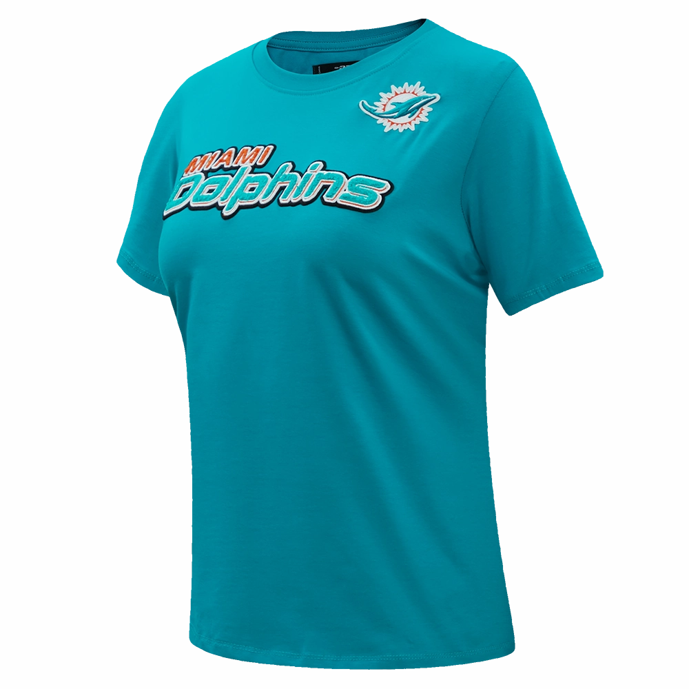 NFL MIAMI DOLPHINS CLASSIC SHORT SLEEVE WOMEN'S SLIM FIT TEE (TEAL)