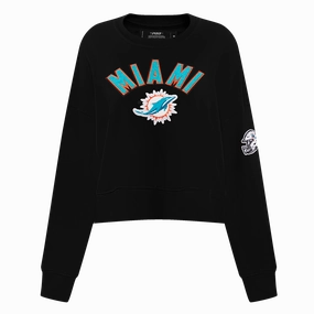 NFL MIAMI DOLPHINS CLASSIC WOMEN'S CREWNECK (BLACK)