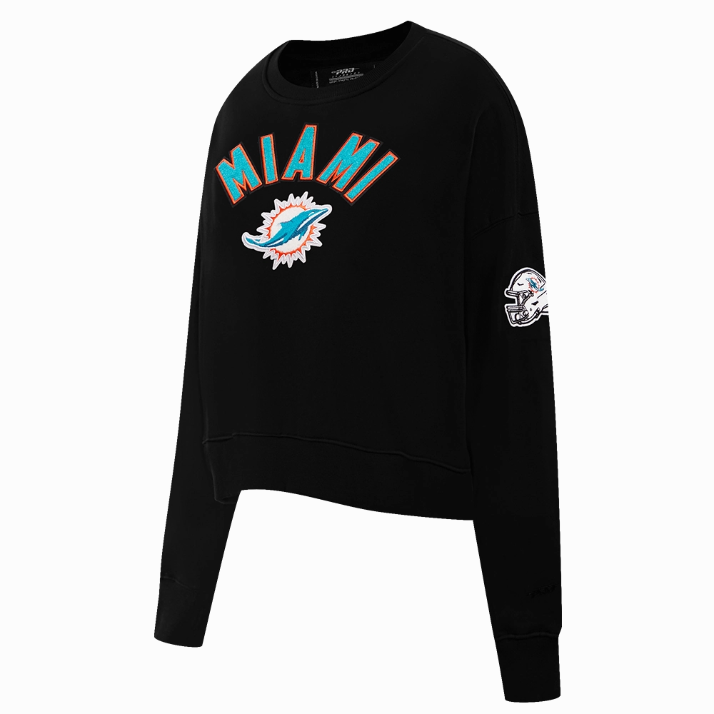 NFL MIAMI DOLPHINS CLASSIC WOMEN'S CREWNECK (BLACK)