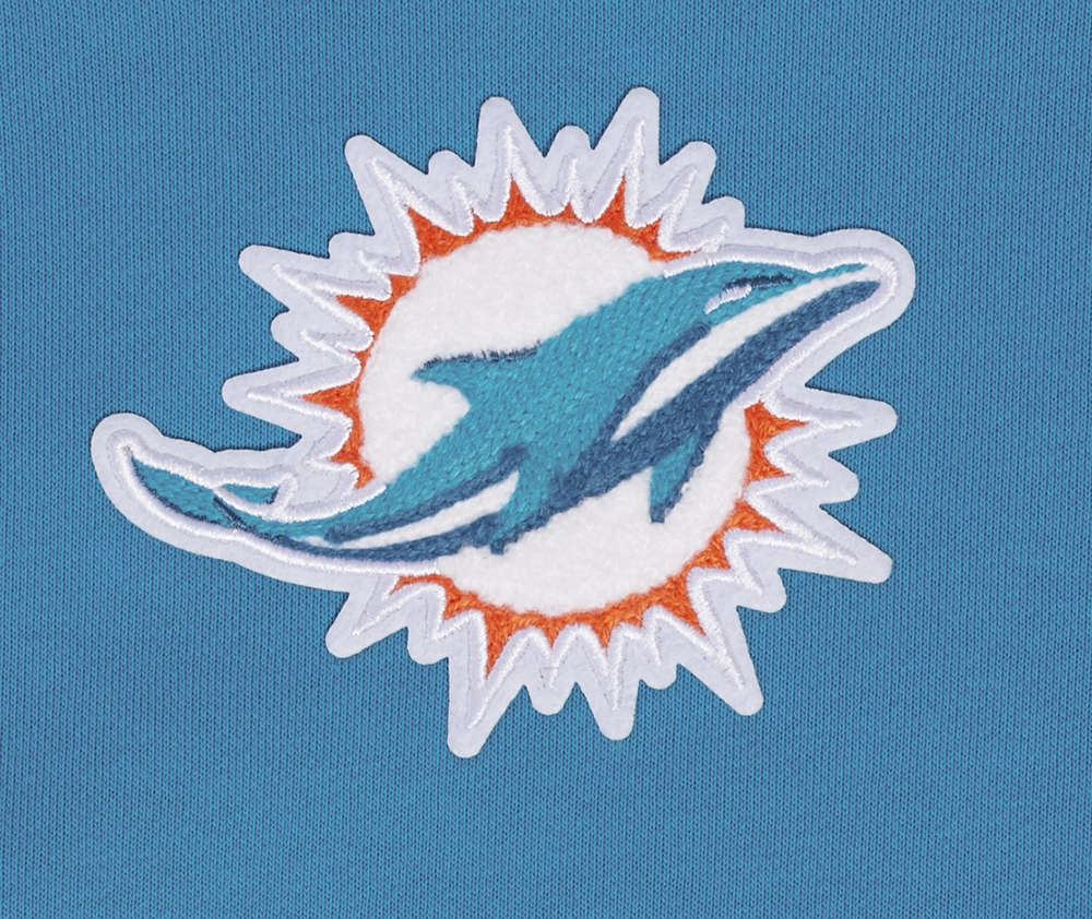 NFL MIAMI DOLPHINS CLASSIC WOMEN'S FLEECE CROPPED PULLOVER HOODIE (TEAL)