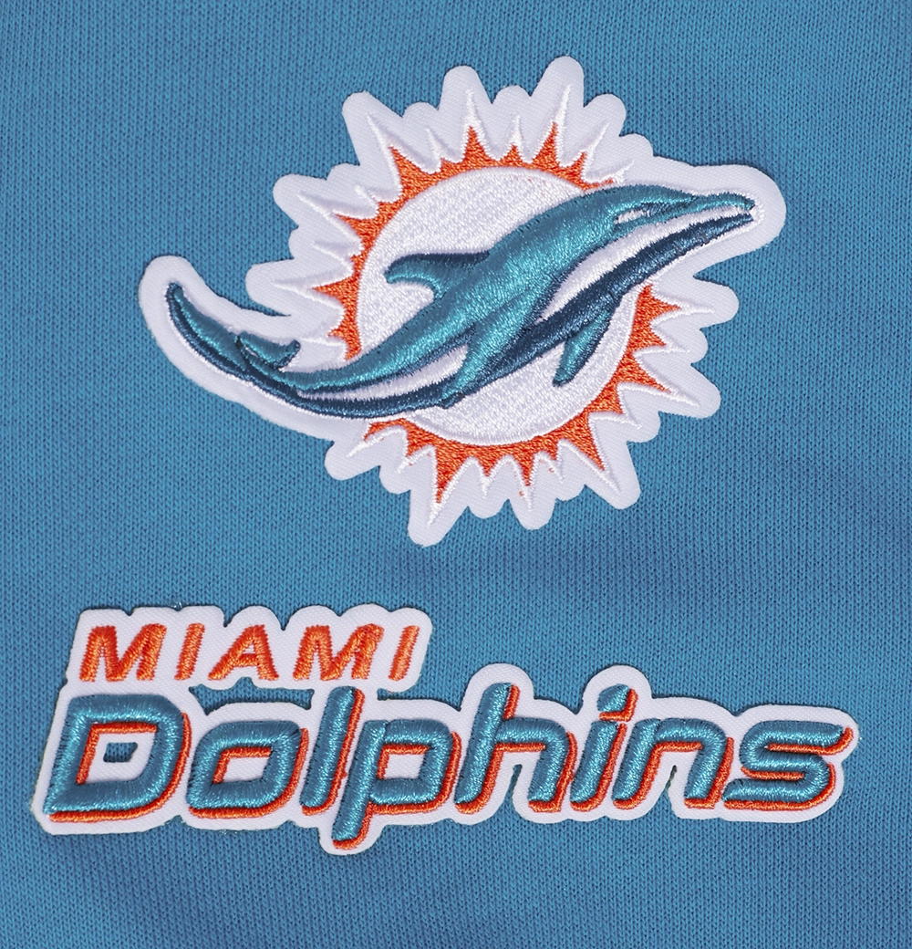 NFL MIAMI DOLPHINS CLASSIC WOMEN'S FLEECE CROPPED PULLOVER HOODIE (TEAL)
