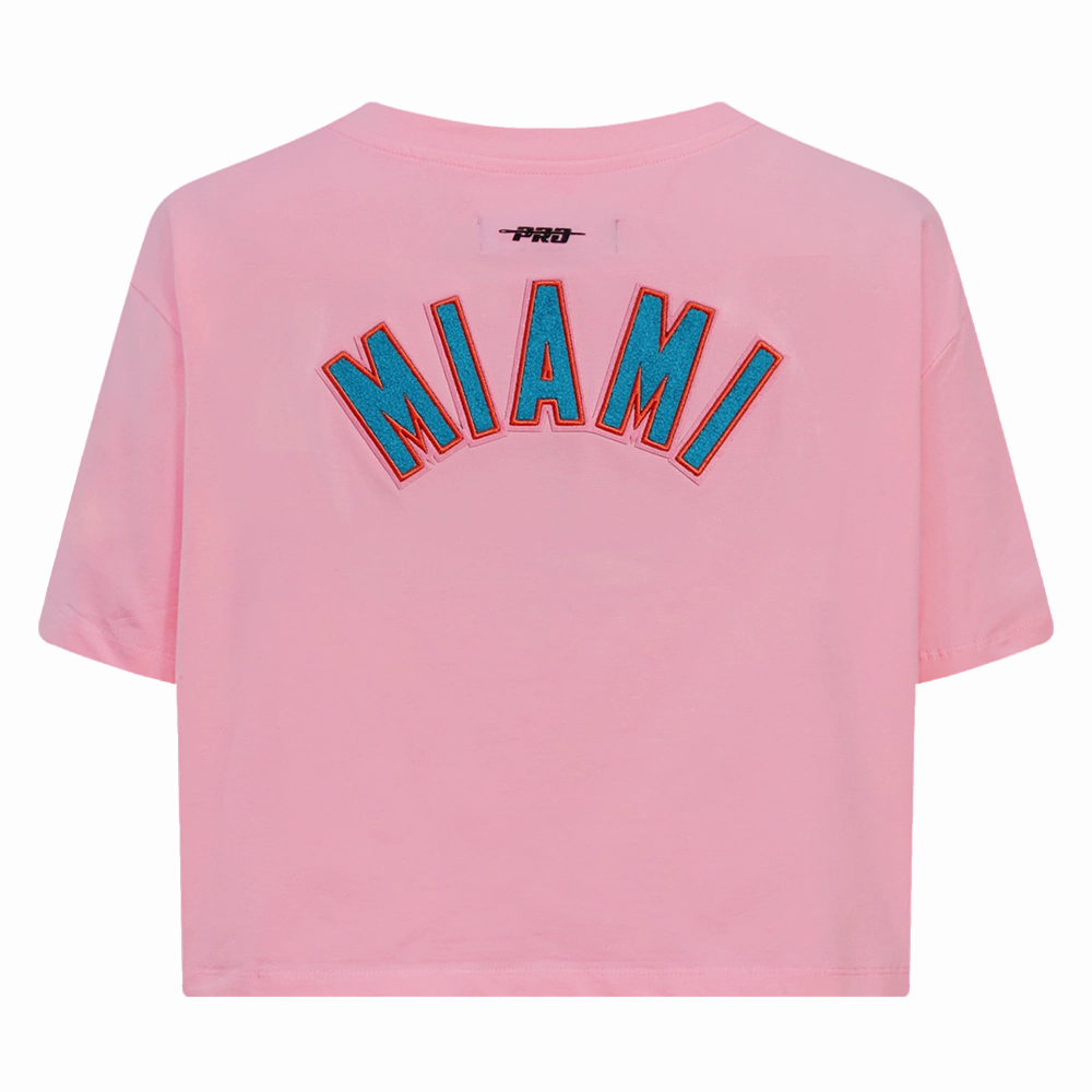 NFL MIAMI DOLPHINS CLASSIC WOMEN'S SINGLE JERSEY BOXY TEE (PINK)