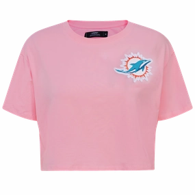 NFL MIAMI DOLPHINS CLASSIC WOMEN'S SINGLE JERSEY BOXY TEE (PINK)