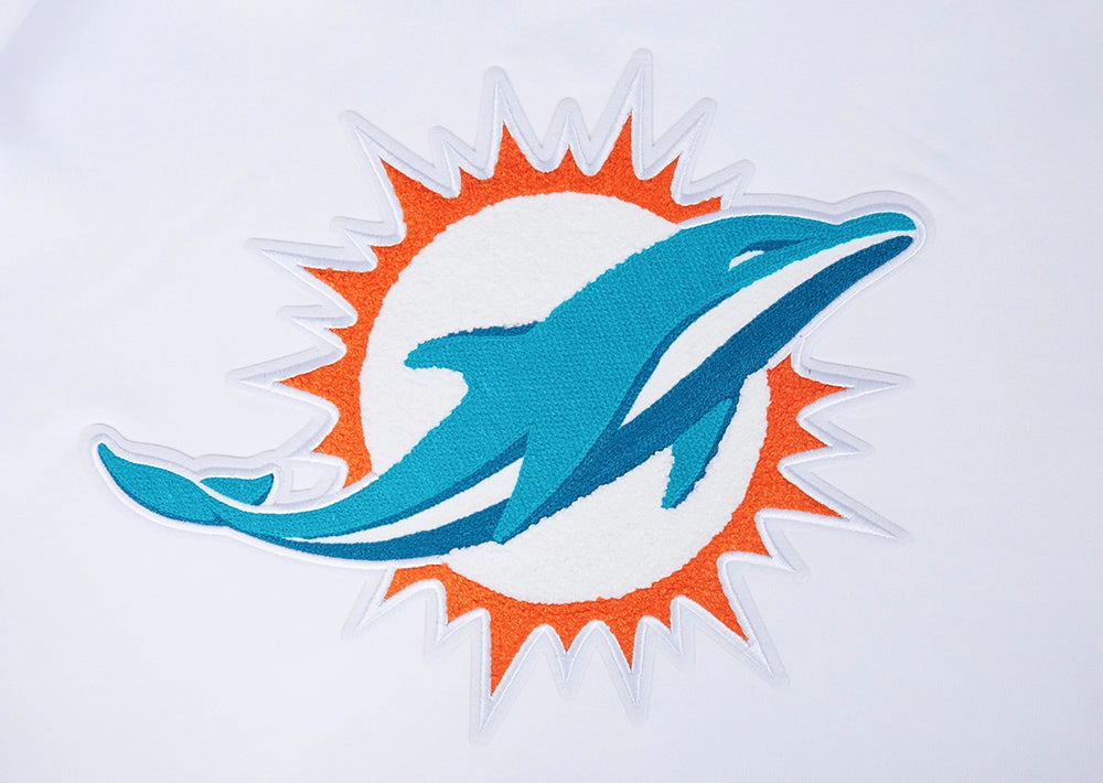NFL MIAMI DOLPHINS MASHUP MEN'S RIB PULLOVER HOODIE (WHITE/BLACK)