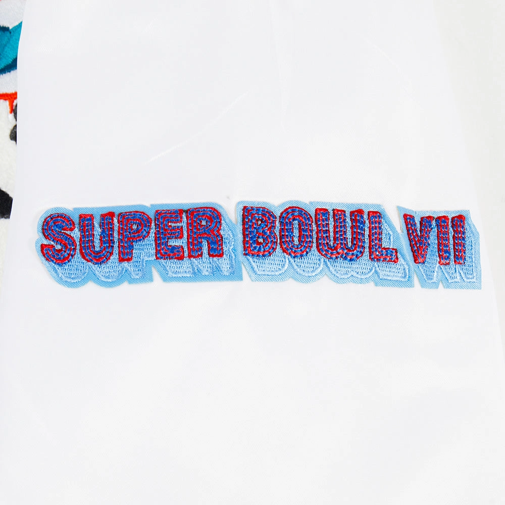 NFL MIAMI DOLPHINS MASHUP MEN'S RIB SATIN JACKET (WHITE/BLACK)