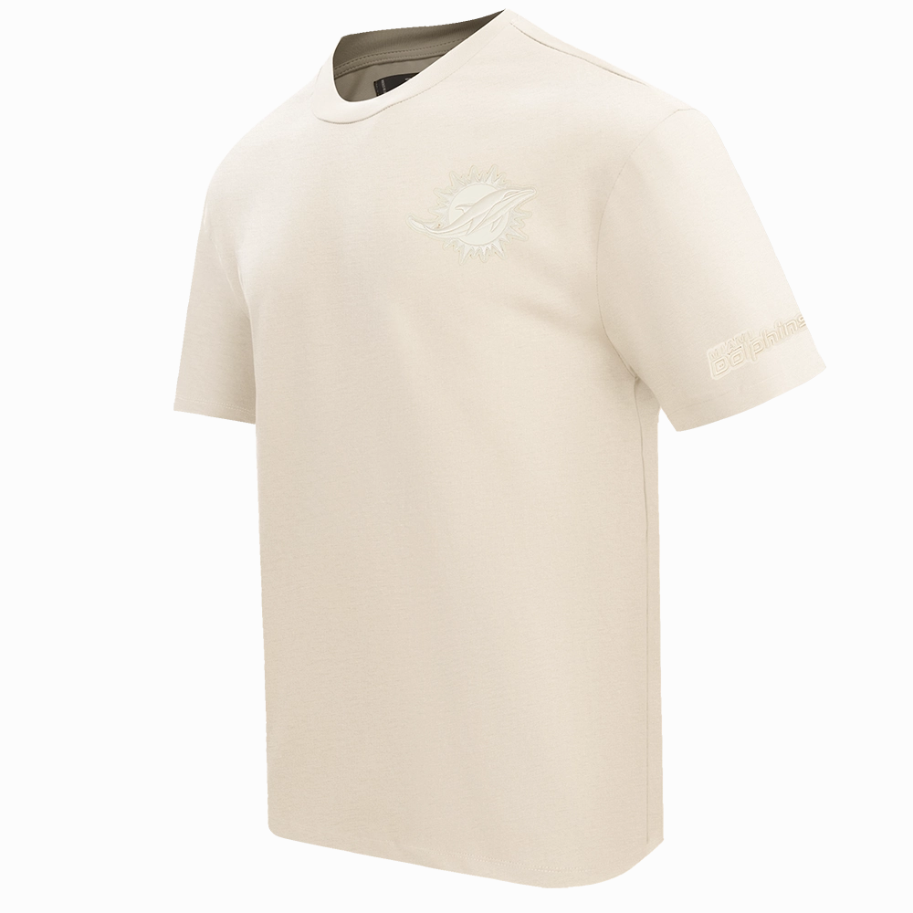 NFL MIAMI DOLPHINS NEUTRAL MEN'S DROP SHOULDER TEE (EGGSHELL)